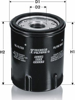Масляный фильтр Tecneco Filters для Toyota Auris II 2015-2018. Артикул OL201
