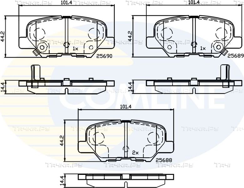 Тормозные колодки Comline Comline задние для Mitsubishi Outlander III 2012-2026. Артикул CBP32238