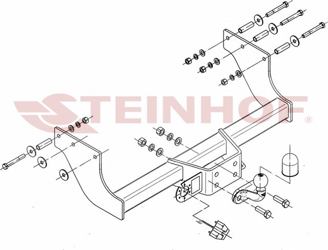 Фаркоп Steinhof для Ford Transit шасси, в т.ч. удлинёная рама 2000-2014. Артикул F-299/1