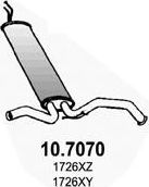 Глушитель (задняя часть) Asso для Citroen C1 I 2005-2014. Артикул 10.7070