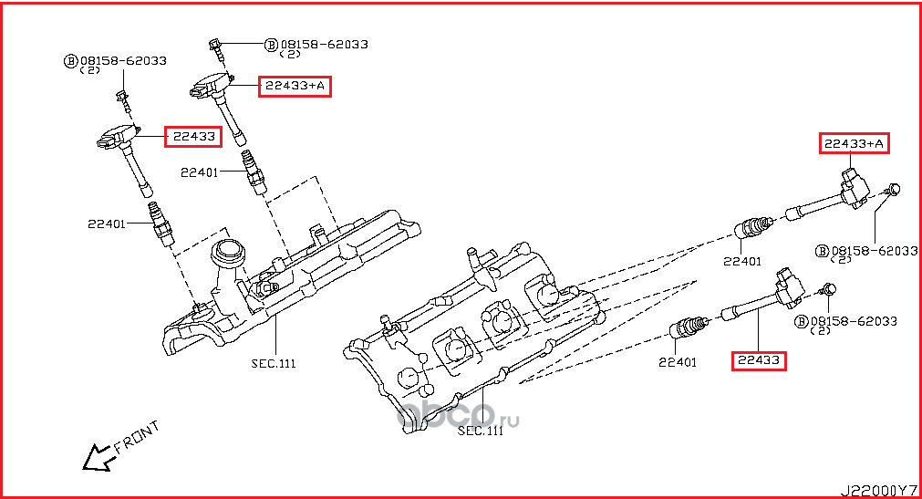 Катушка зажигания Nissan. Артикул 224481LA0A