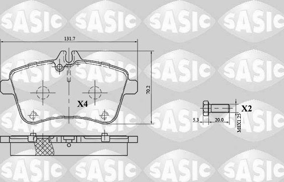 Тормозные колодки Sasic. Артикул 6216034