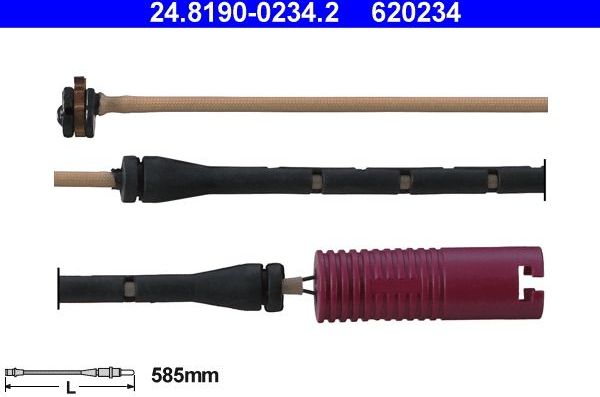 Датчик износа тормозных колодок  ATE. Артикул 24.8190-0234.2