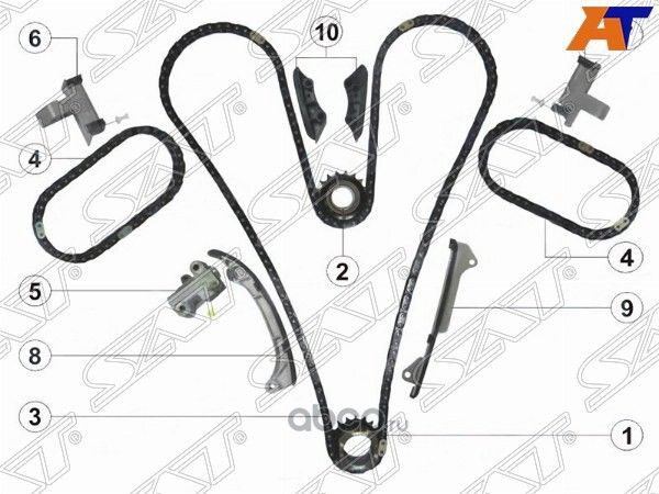 КОМПЛЕКТ ДЛЯ ЗАМЕНЫ ЦЕПИ ГРМ TOYOTA CAMRY,HIGHLAND (SAT). Артикул TKTY212A