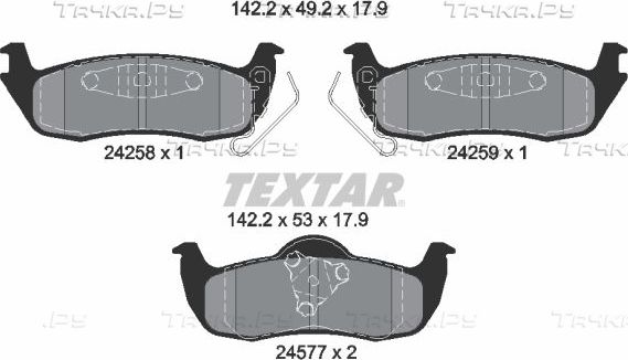 Тормозные колодки Textar Q+ задние для Jeep Grand Cherokee III (WK) 2004-2010. Артикул 2425801