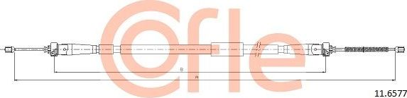 Трос ручника (тросик ручного тормоза) Cofle. Артикул 11.6577