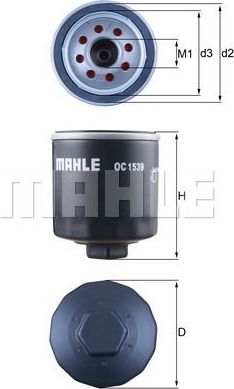Масляный фильтр Mahle. Артикул OC 1539