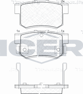 Тормозные колодки Icer задние для Suzuki SX4 I (Classic) 2006-2015. Артикул 180798