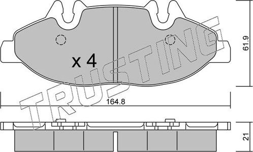 Тормозные колодки Trusting передние для Mercedes-Benz Vito II (W639) 2003-2014. Артикул 591.0