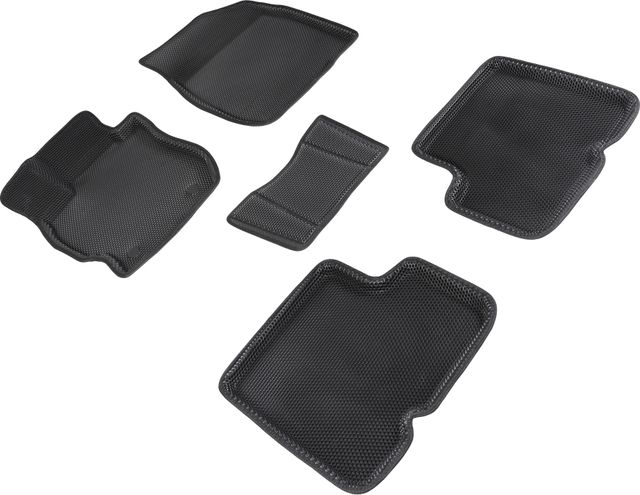 Коврики Seintex 3D EVA Соты для салона Nissan Almera G15 2013-2026 ЧЕРНЫЕ. Артикул 95256