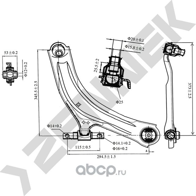 РЫЧАГ ПЕРЕДНИЙ НИЖНИЙ ПРАВЫЙ NISSAN QASHQAI J10 07>, RENAULT KOLEOS 08 (Zennek). Артикул DCA0170