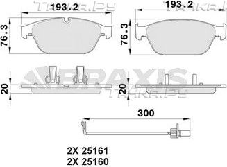 Тормозные колодки Braxis передние для Audi A6 allroad III (C7) 2012-2014. Артикул AB0502