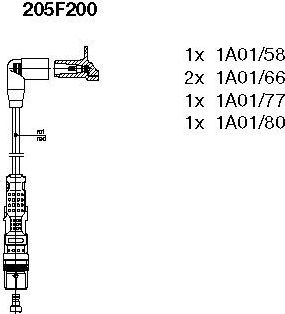 Высоковольтные провода (провода зажигания) (комплект) Bremi. Артикул 205F200