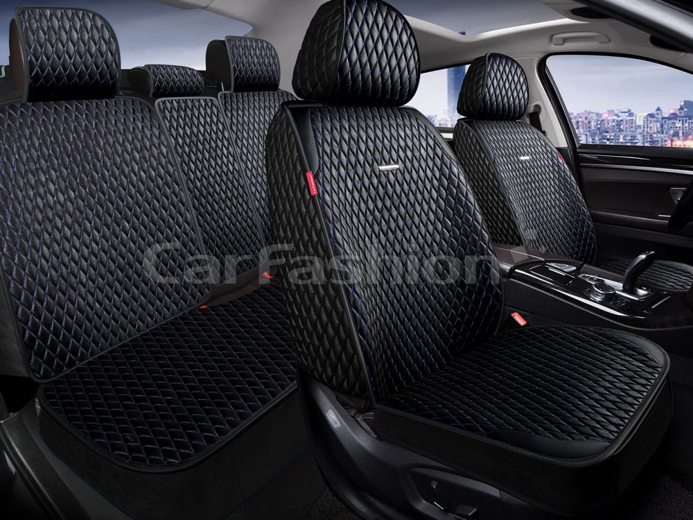 Накидки универсальные CarFashion SherIiff Plus для авто, цвет Черный/Синий. Артикул 27334