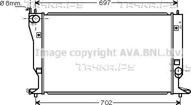 Радиатор охлаждения двигателя AVA для Toyota Avensis II 2005-2006. Артикул TO2398
