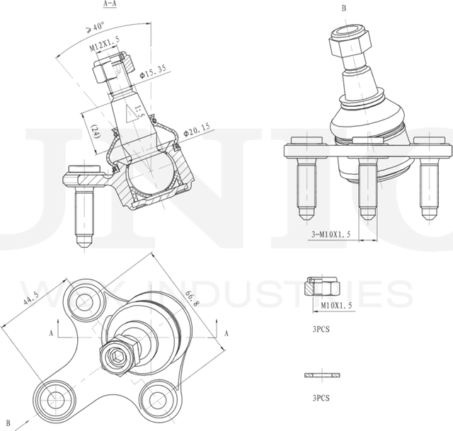 Опора шаровая (Unio). Артикул SSP-20047