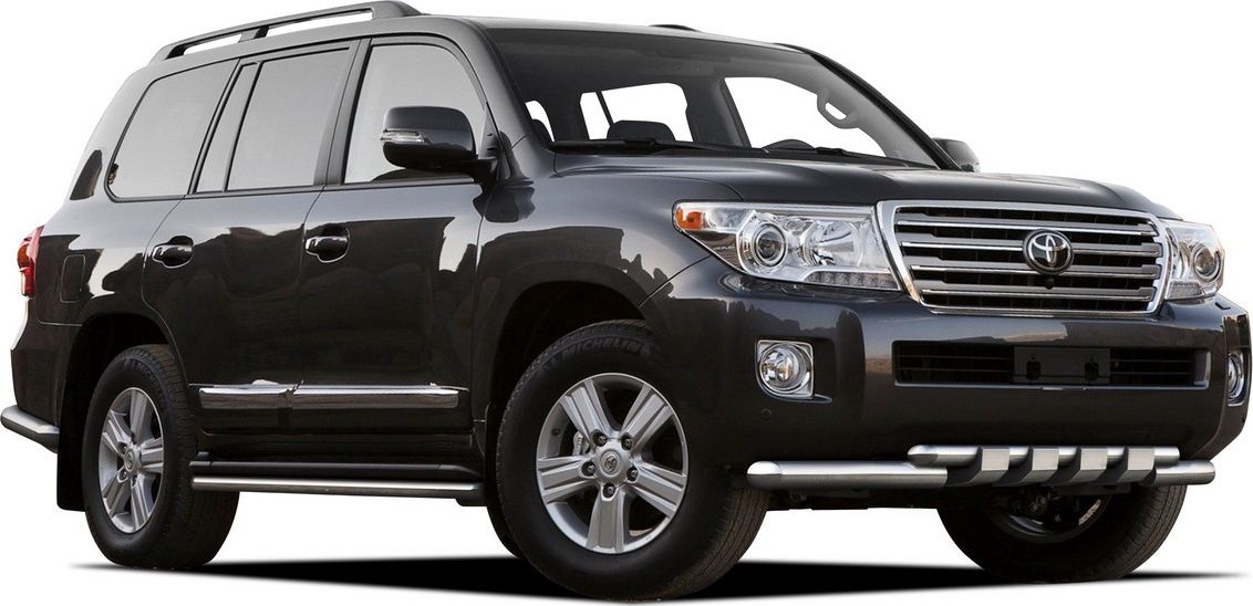 Защита Rival переднего бампера d76+d57 с профильной защитой картера для Toyota Land Cruiser 200 рестайлинг 2012-2015. Артикул R.5713.001