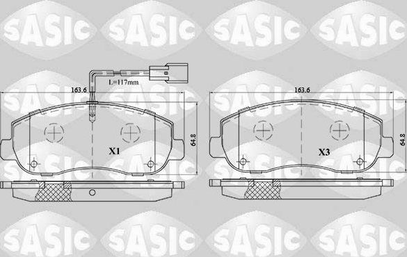 Тормозные колодки Sasic. Артикул 6214022
