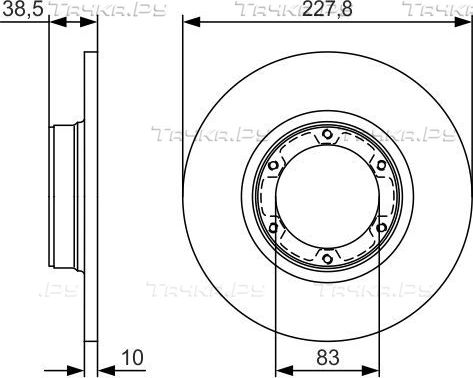 Тормозной диск Bosch задний для Renault 17 1974-1982. Артикул 0 986 479 R65