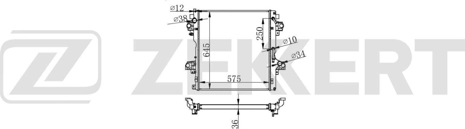 Радиатор охлаждения двигателя Zekkert (алюминий). Артикул MK-1653