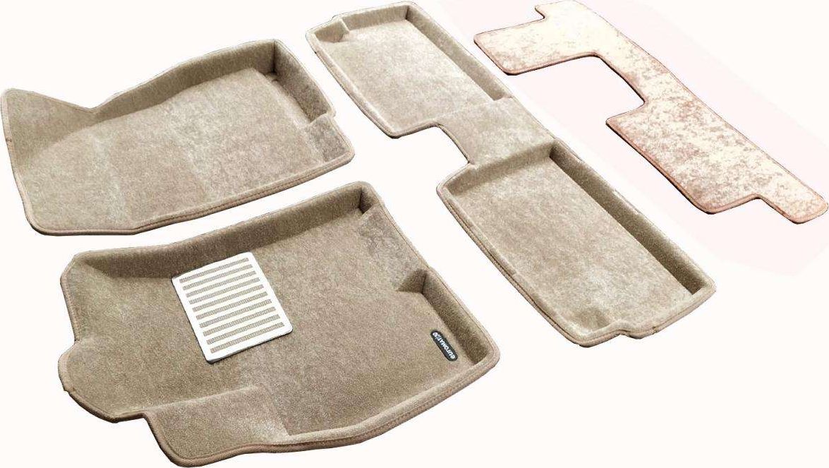 Коврики текстильные Euromat 3D Lux для салона Chery Tiggo 8 Pro (3 ряд) 2021-2026 Бежевые. Артикул EM3D-001422T