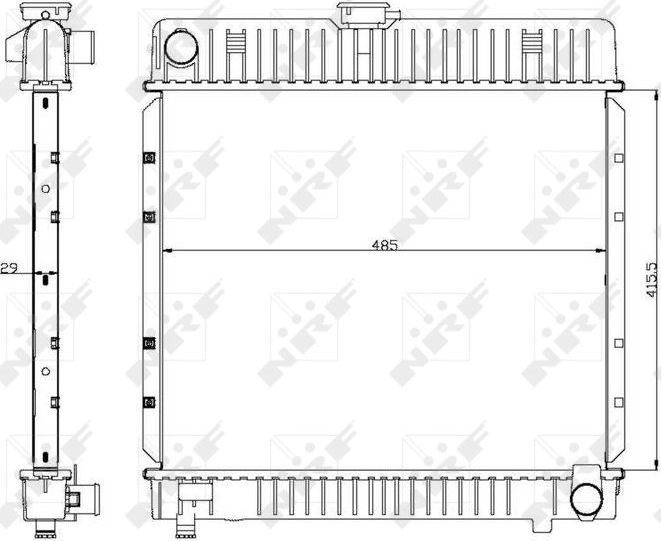 Радиатор охлаждения двигателя NRF (алюминий). Артикул 504250