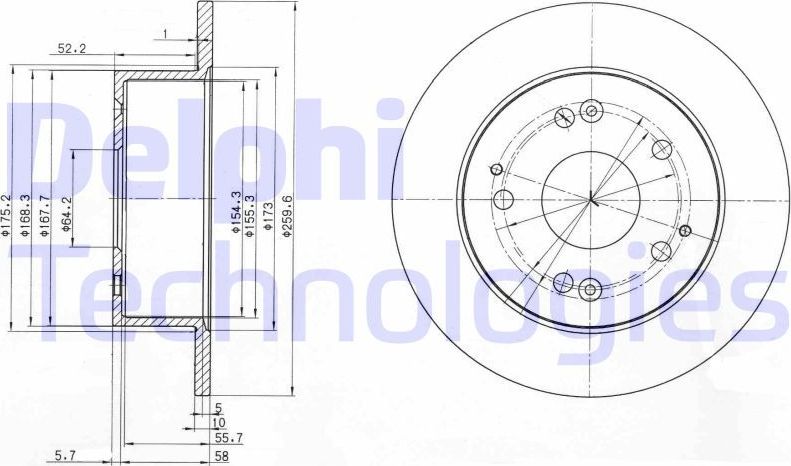 Тормозной диск Delphi. Артикул BG3745