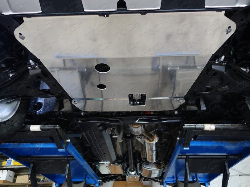 Защита алюминиевая ТСС (4 мм) для картера Renault Kaptur 2016-2022. Артикул ZKTCC00144