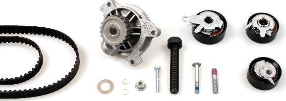 Помпа (водяной насос) с комплектом ремня ГРМ Hepu. Артикул PK05743