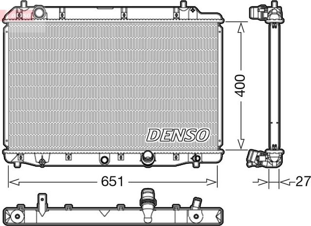 Радиатор охлаждения двигателя Denso для Honda CR-V II 2005-2006. Артикул DRM40036