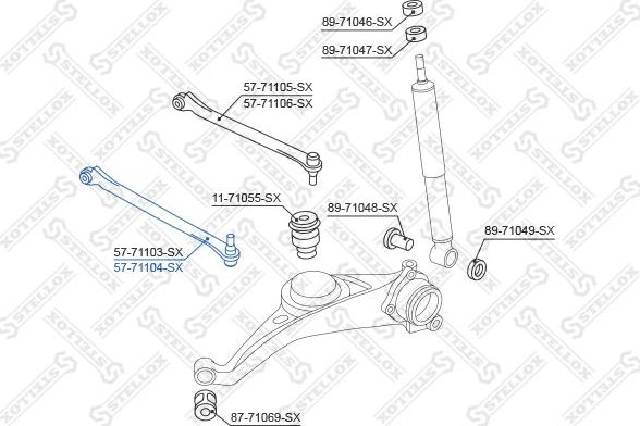Поперечный рычаг задней подвески Stellox (Листовая сталь). Артикул 57-71104-SX