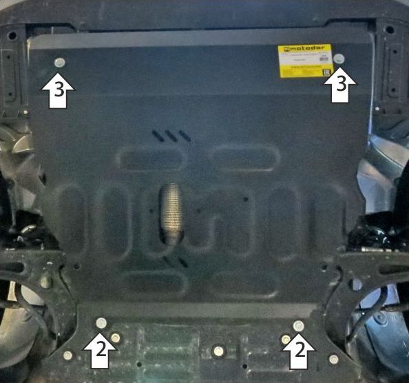 Защита Мотодор для картера, КПП Chevrolet Captiva III 2019-2026. Артикул 73002