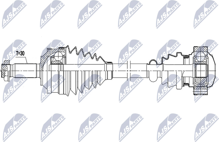 Полуось (привод в сборе, приводной вал) NTY. Артикул NPW-ME-128