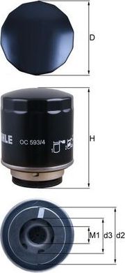 Масляный фильтр Mahle. Артикул OC 593/4