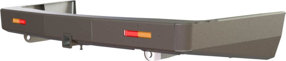 Бампер силовой STC задний для Mitsubishi Pajero Sport III 2015-2026 с квадратом под фаркоп и дублирующими фонарями. Артикул STC-MPS3-BR-L1