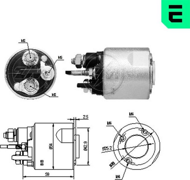 Втягивающее реле стартера Era для Renault Modus I 2004-2012. Артикул ZM4494