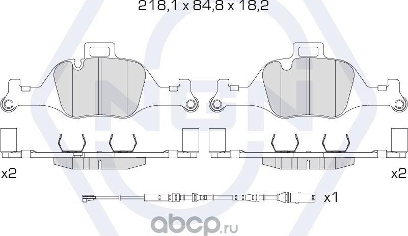 Колодки тормозные керамические, передние (NGN). Артикул 3502246