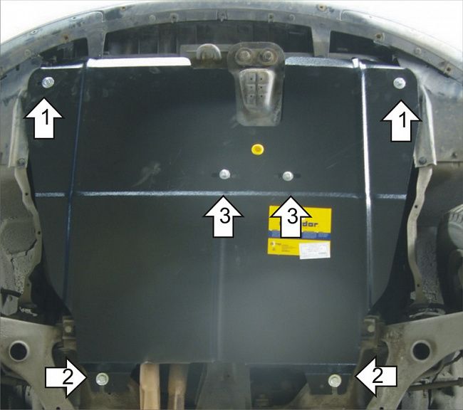 Защита Мотодор для картера, КПП Volvo S40 I 1995-2004. Артикул 02606