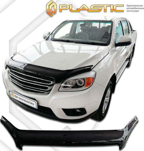 Дефлектор СА Пластик exclusive для капота (Classic черный) Jac T6 2018-2026. Артикул 2010060115321