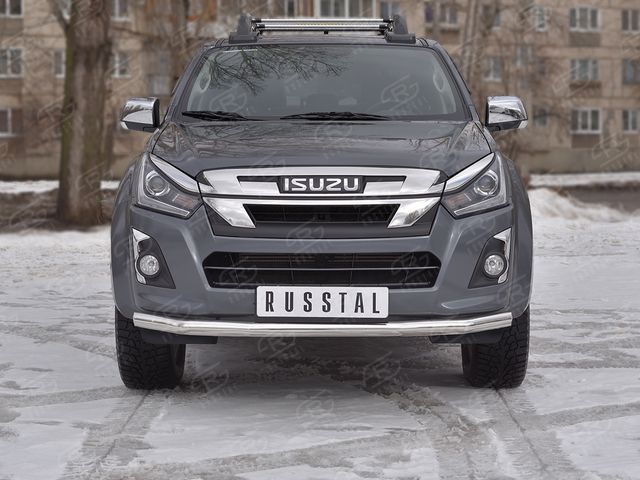 Защита RusStal переднего бампера d63 секции для Isuzu D-Max III 2019-2026. Артикул IDMZ-003395