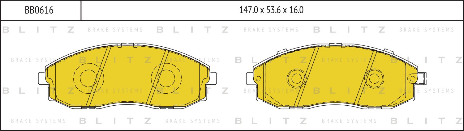 Колодки тормозные HYUNDAI PORTER 04- передние (Blitz). Артикул BB0616