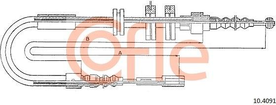 Трос ручника (тросик ручного тормоза) Cofle задний правый/левый для Audi 200 II (C3) 1983-1986. Артикул 10.4091