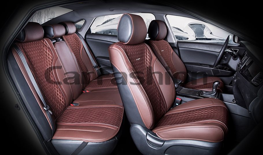 Накидки универсальные CarFashion Element Plus для авто, цвет Кофе/Кофе/Кофе/Кофе. Артикул 22497