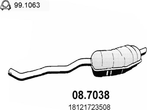Глушитель (задняя часть) Asso. Артикул 08.7038