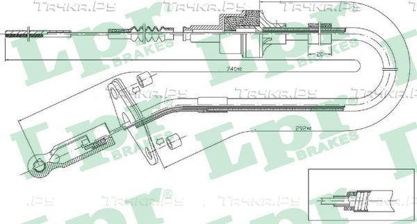 Трос сцепления LPR для Fiat Palio I 1996-2004. Артикул C0132C