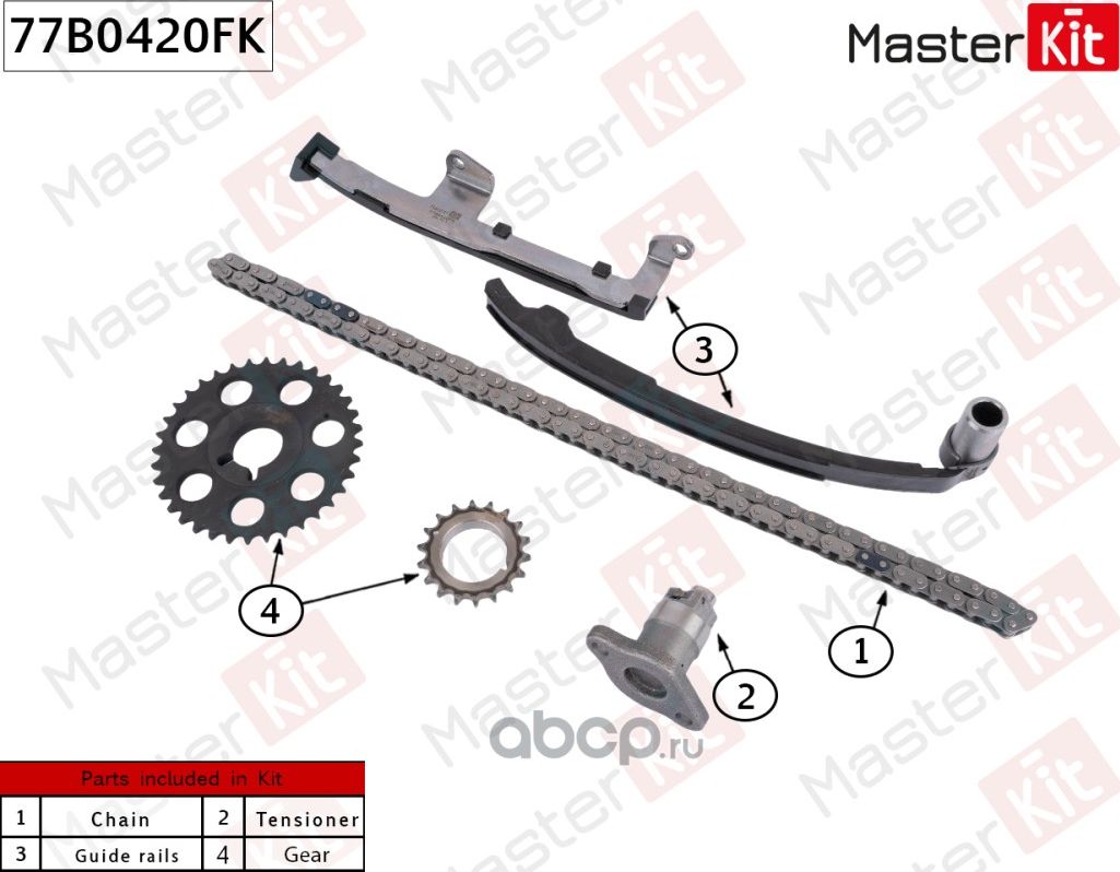 77B0420FK Комплект цепи ГРМ TOYOTA 2RZ-FE (Master KIT). Артикул 77B0420FK