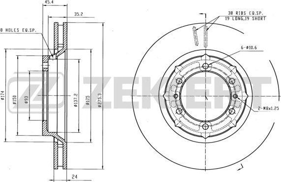 Тормозной диск Zekkert. Артикул BS-6157