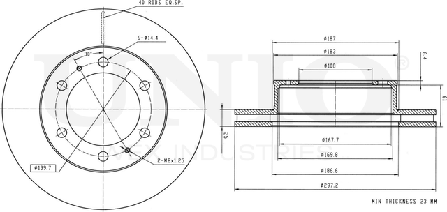Диск тормозной (Unio). Артикул BRD-20426