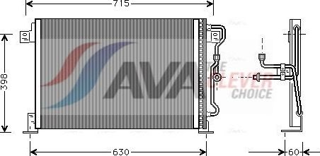Радиатор кондиционера (конденсатор) AVA (алюминий). Артикул JE5019
