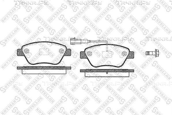 Тормозные колодки Stellox передние для Fiat Idea 2003-2016. Артикул 869 011-SX
